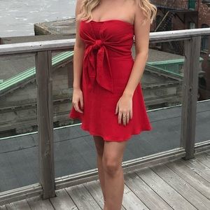 Red Strapless Boutique Dress